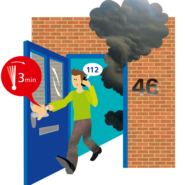 illustratie 3 minuten om te vluchten bij brand Jeanne Design