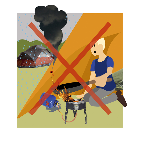 illustratie brandveilig kamperen Jeanne design