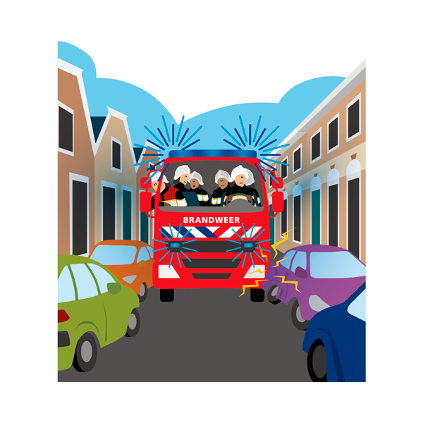 illustratie geef de brandweer de ruimte Jeanne design
