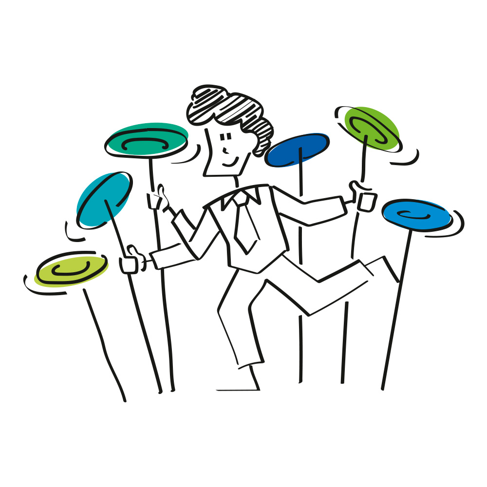 illustratie bordjes in de lucht houden • Jeanne design • redactionele illustratie laten maken