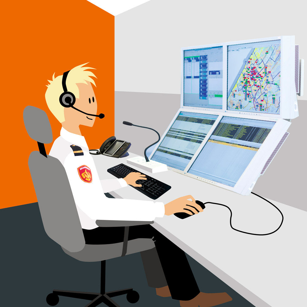 illustratie publieksvoorlichting folders Brandweer Nederland • Jeanne design