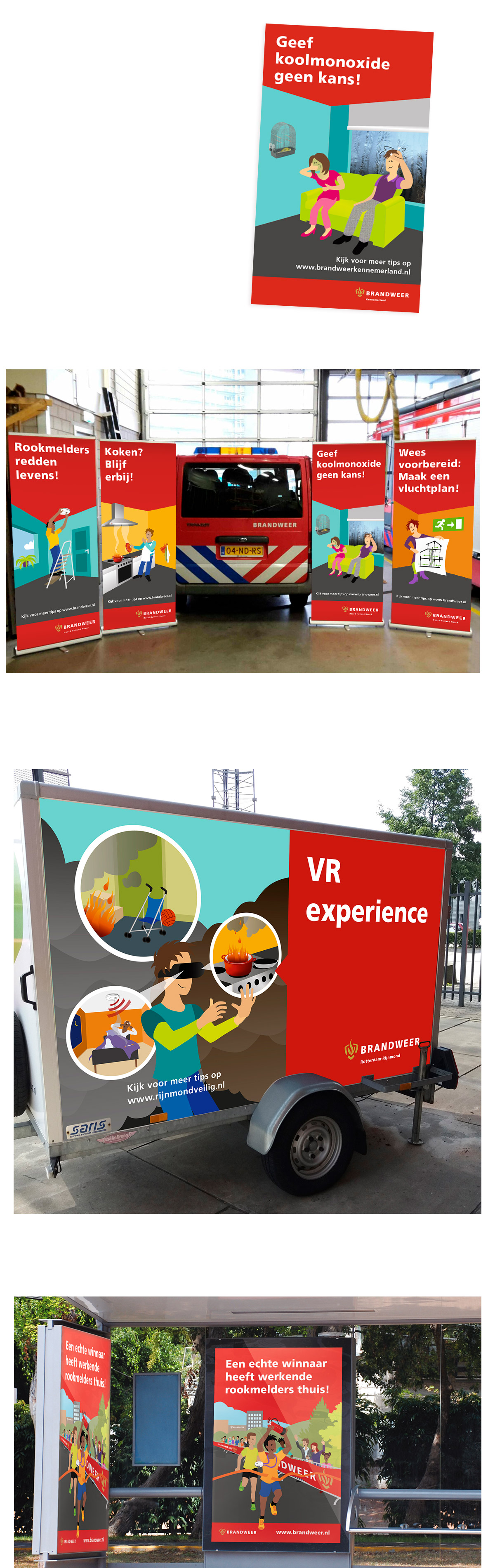 Brandweer roll-up banners • illustratie Jeanne Melchels