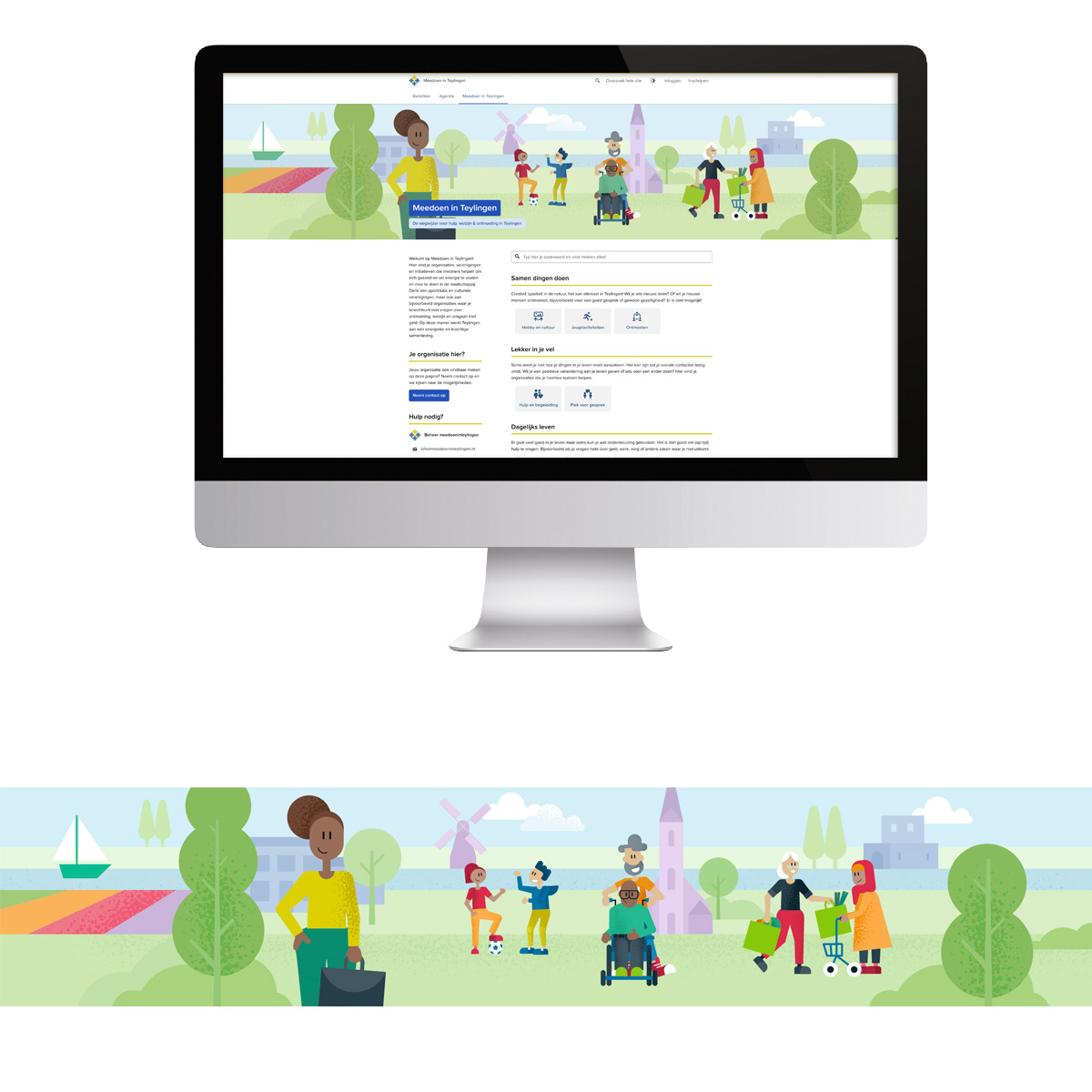 illustratie banner website sociale kaart gemeente Teylingen • Jeanne design