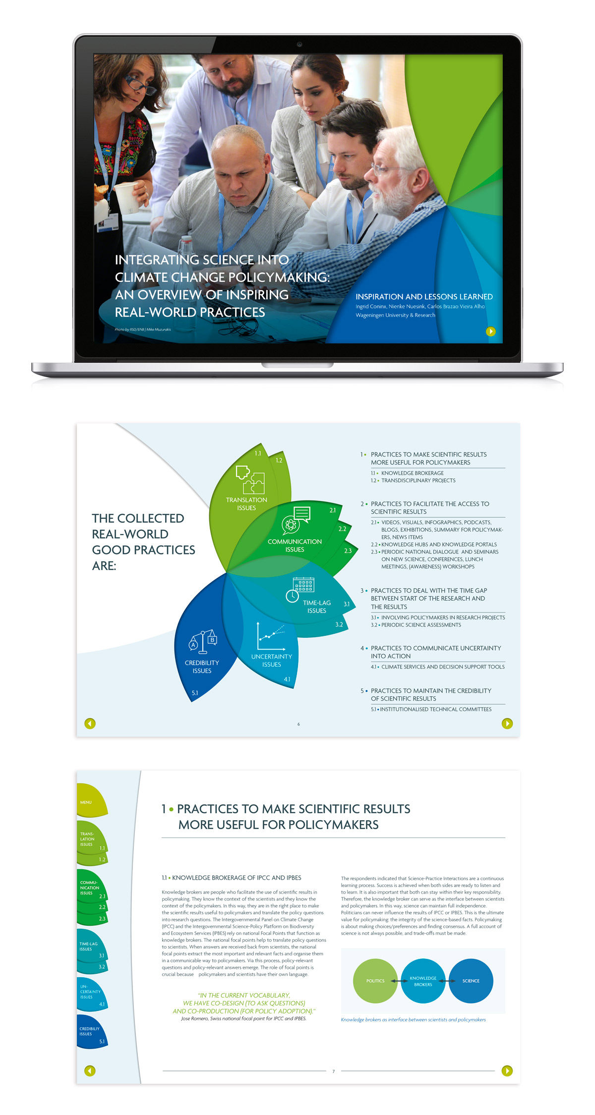 interactieve PDF met goede voorbeelden communicatie tussen klimaatwetenschap en beleidsmakers • UR Wageningen en Sincere project