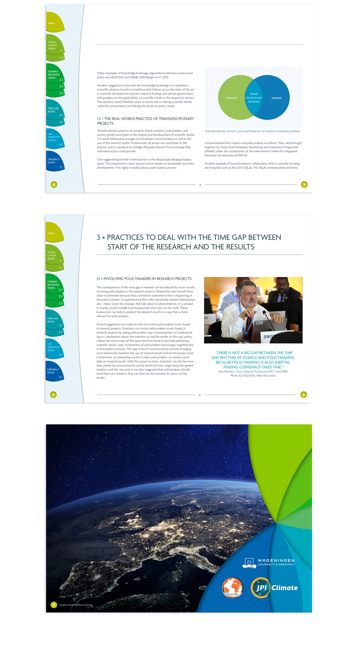 nteractieve PDF met goede voorbeelden communicatie tussen klimaatwetenschap en beleidsmakers • UR Wageningen en Sincere project